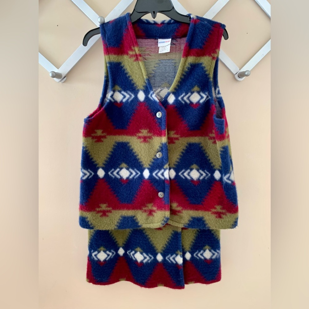 Styles To Go Southwest Vest and Skirt Set M